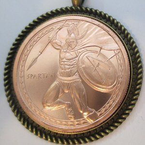 ONE Ounce 39 MM Copper Round Spartan Warrior Series Design PENDANT